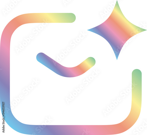 Autonomous Mail System Technology Icon Rainbow Gradient