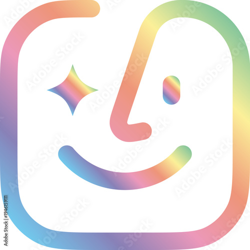 Structured Schema Technology Icon Rainbow Gradient