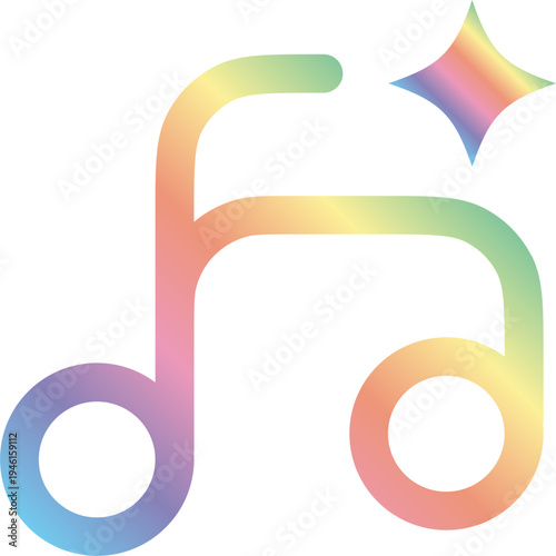 Audio Generation Technology Icon Rainbow Gradient