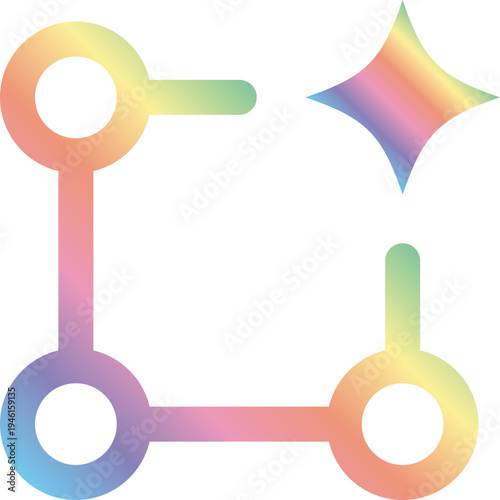 Knowledge Graph Technology Icon Rainbow Gradient