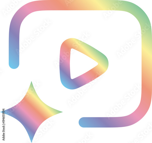 Generated Media Technology Icon Rainbow Gradient