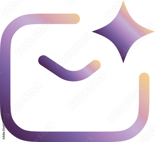 Autonomous Mail System Technology Icon Purple Gradient