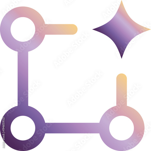 Knowledge Graph Technology Icon Purple Gradient