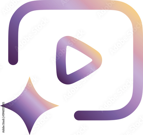 Generated Media Technology Icon Purple Gradient