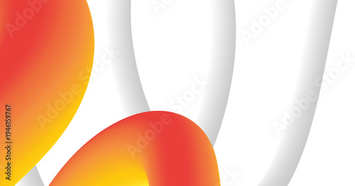 Abstract Gradient Flowing Shapes on White Background Fluid Forms Design Element