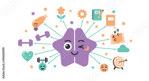 Set of colorful wellness icons vector