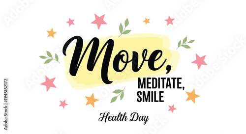 Vector illustration for Health Day with motivational text