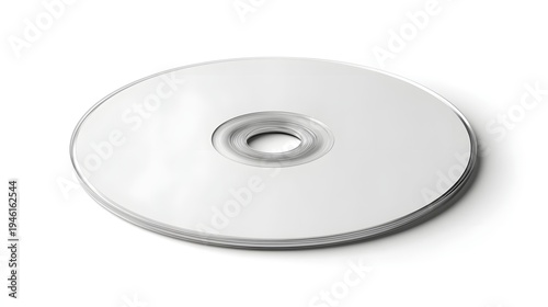 Blank White CD or DVD Disc Isolated on White Background.