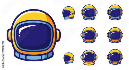 Cartoon Astronaut Helmets - Yellow Space Helmet Collection
