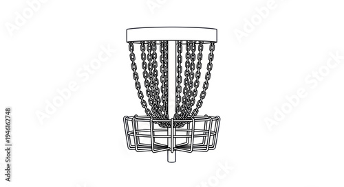 Disc Golf Basket Outline, Sports Equipment, Chain Net Target