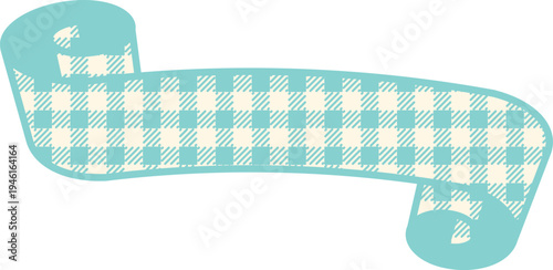 Ribbon Frame -6- Gingham - mint green