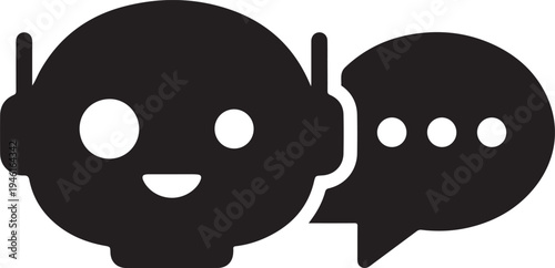 AI Chatbot Customer Support Vector Icon