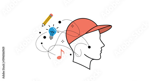 Vector illustration of a creative person with ideas