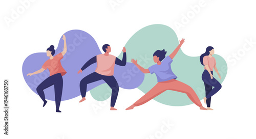 Diverse Group of People Dancing with Energy and Joy.