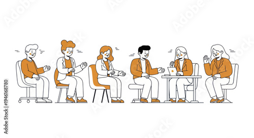 Diverse Group of People Engaged in Conversation and Interaction.