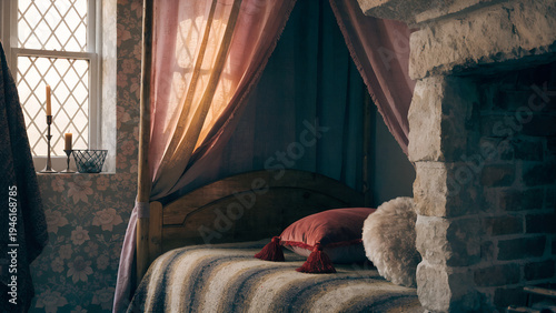 bed in the bedroom