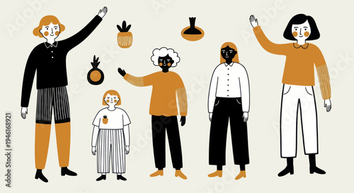 Diverse group of people standing together, showcasing individuality and community spirit.