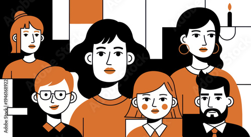 Diverse group of people standing together, showcasing unity and community.