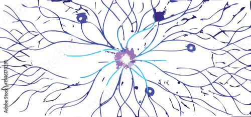 Neuron cell vector illustration, neural network, neuroscience
