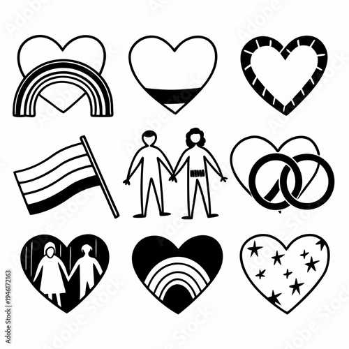 LGBTQ+ Pride Line Art Collection