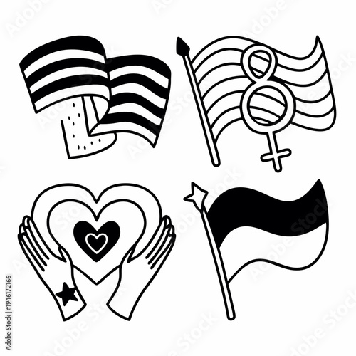 LGBTQ+ Pride Line Art Collection