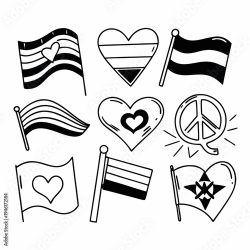 LGBTQ+ Pride Line Art Collection