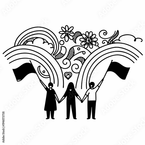 Pride Month Continuous Line Art