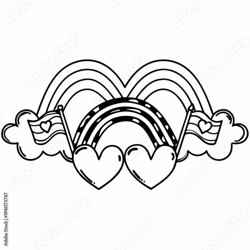 Pride Month Continuous Line Art