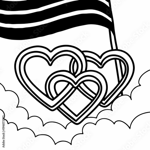 Pride Month Continuous Line Art