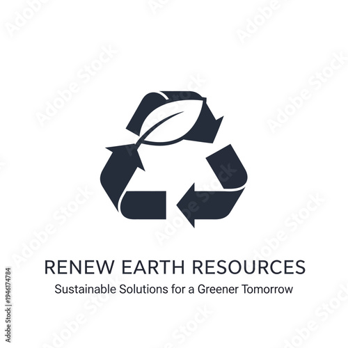 Renew Earth Resources Recycling Symbol Logo.