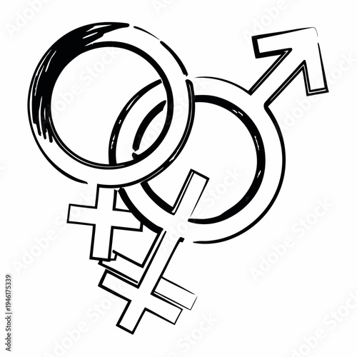 Abstract Line Art Representation of Gender Identity