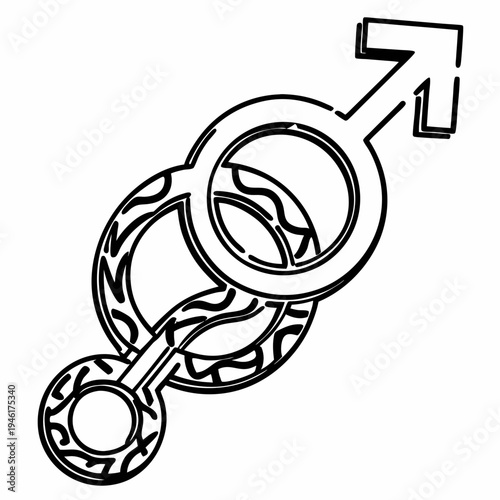 Abstract Line Art Representation of Gender Identity