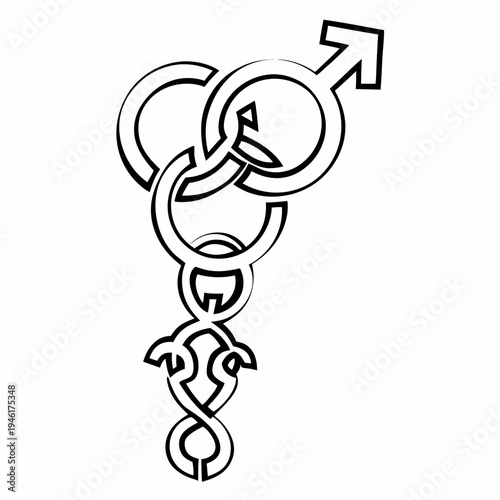 Abstract Line Art Representation of Gender Identity