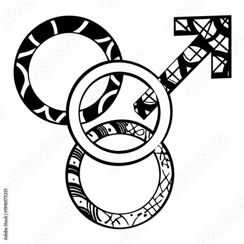 Abstract Line Art Representation of Gender Identity