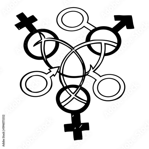 Abstract Line Art Representation of Gender Identity
