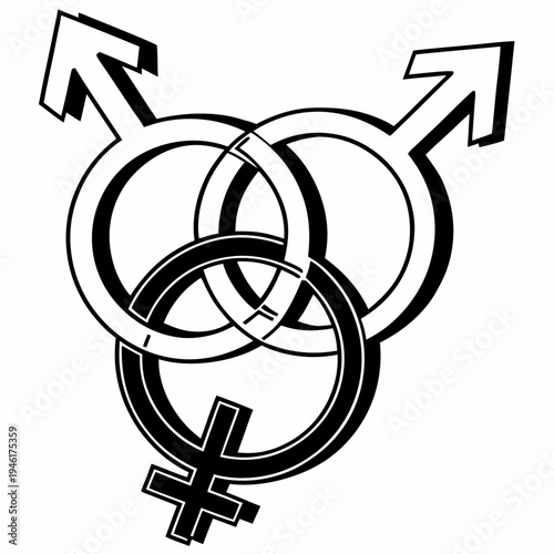 Abstract Line Art Representation of Gender Identity