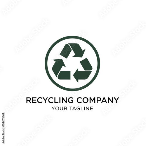 Recycling Symbol Logo Template Design Element.