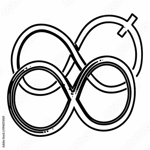 Continuous Line Art Illustration of a Transgender Symbol