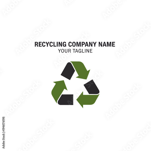Recycling Symbol Green Arrows Circular Logo Design.