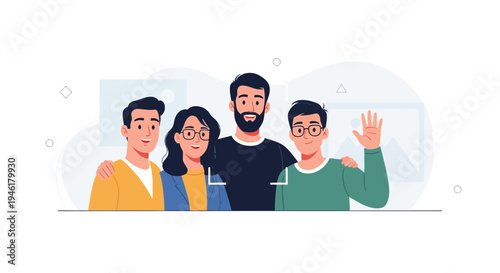 Happy friends taking a selfie together, smiling and posing for a photo