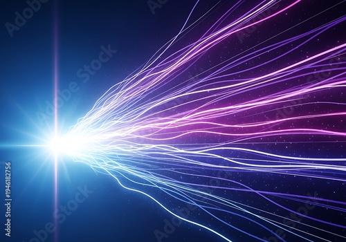 Digital abstract light beams forming futuristic energy connection design elements