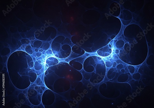 Abstract Blue Glowing Neural Network Style Art Design Background