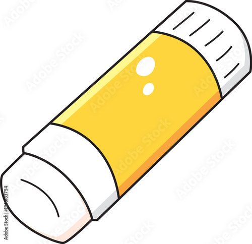 Yellow glue stick illustration isolated vector