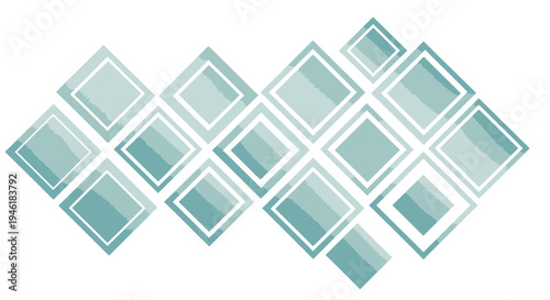 Teal squares arranged in diamond pattern on white background