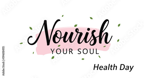 Vector illustration for Health Day with 'Nourish Your Soul' text