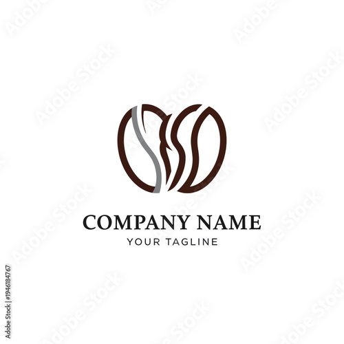 Coffee Bean Logo Design Element Template.