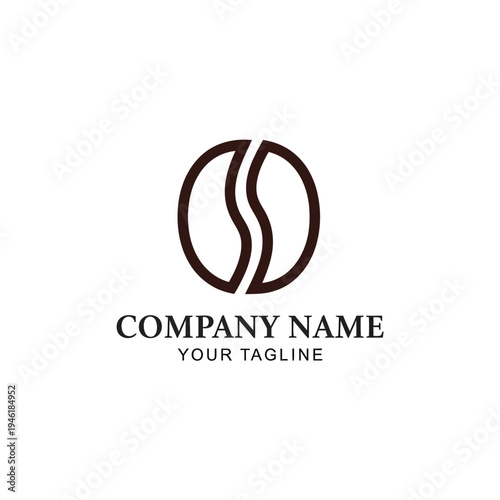Coffee Bean Logo Design Template.