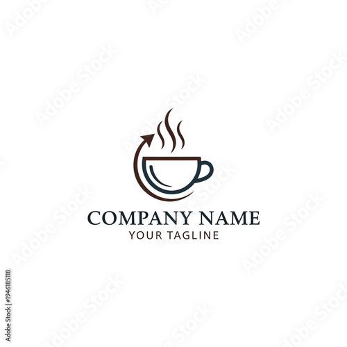 Coffee Cup Logo Design Template Illustration.