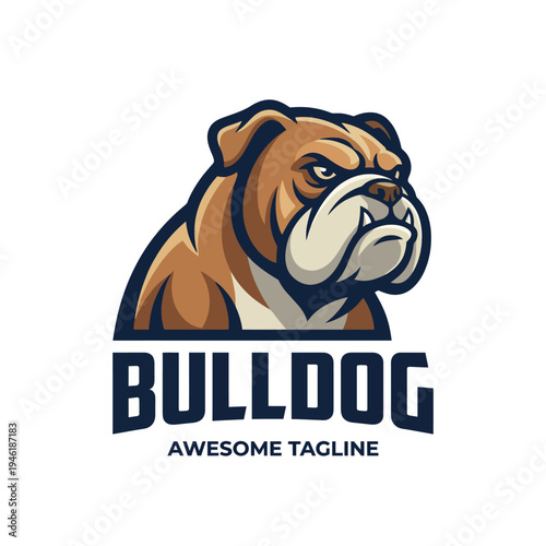 A striking bulldog logo featuring a fierce expression, perfect for brands seeking a strong, loyal image associated with toughness and determination in various industries.