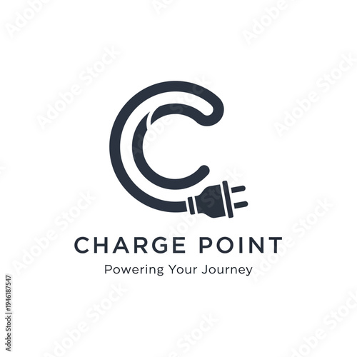Electric Car Charging Station Logo Design.